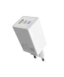 Мережевий зарядний пристрій Sigma mobile X-power 65W GaN, PD, QC (2xUSB-C + 1xUSB-A) Білий (PS65-01) - мініатюра 4