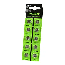 Батарейка годинникова Videx AG10 (LR1130) лужні 1.5V 10 шт.