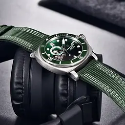 Наручний годинник чоловічий PD-1736 Silver-Green Pagani Design acs0031180 - мініатюра 3