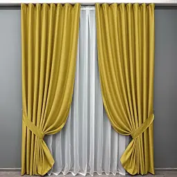 Комплект штор VR-Textil шеніл 2 шт 150x270 см гірчичний (1897ш) - мініатюра 2