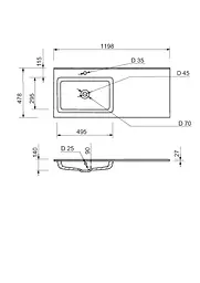 Раковина Adamant Flat White 120 L 100005013, Білий - мініатюра 5