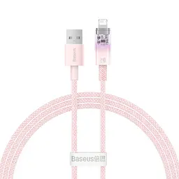 Кабель Baseus Explorer Series Fast Charging Cable with Smart Temperature Control Cable USB to Lightning 2.4A 1m CATS010004 Pink