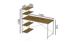 Комп'ютерний стіл Ferrum-decor Джек 75x140x70 Білий ДСП Артизан (FRD-105410) - мініатюра 2