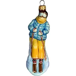 Ялинкова прикраса Різдвяні історії Карпатський лижник скло (4820001154801)