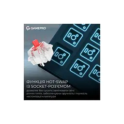 Клавіатура GamePro Asgard Yord Wireless/Bluetooth/USB UA Blue (MK266BL) - мініатюра 9