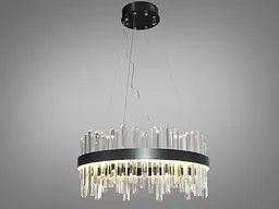 Люстра стельова LED Diasha 836/500PB 105W, чорний, кристалічна, для кабінету - мініатюра 2