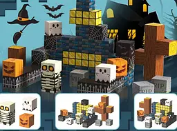 Магнітний конструктор Minecraft 100 шт по грі Майнкрафт Хелловін Mk001041 - мініатюра 5