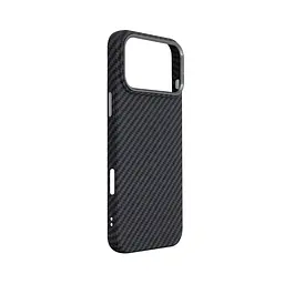 Карбоновый чехол для Apple iPhone 17 Pro Max, LikeCarbon2 MagCase, черный, тонкий защитный чехол-панель из поликарбоната с магнитами N52, MagSafe, противоударный, совместим с беспроводной зарядкой, приподнятые края для защиты камеры, ArmorStandart (ARM86259) - мініатюра 3