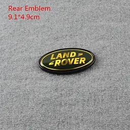 Емблема задня LAND ROVER хакі+золотий напис з чорним ободом 91х50 мм метал (на скотчі) DAH100680 - мініатюра 3
