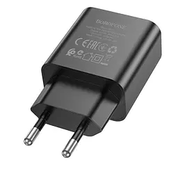 Адаптер мережевий BOROFONE Power single port charger BA71A 1Type-C 20W чорний - мініатюра 7
