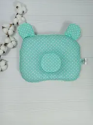 Дитяча ортопедична подушка 24×32 для новонароджених a.l.babybox Горох М'ятний