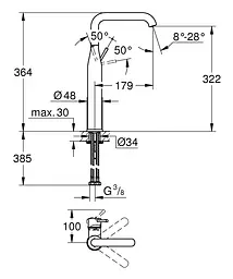 Змішувач для умивальника XL-Size Grohe Essence 24170GN1 Золотий - мініатюра 3