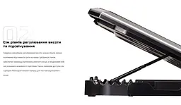 Охлаждающая подставка для ноутбука 15.6 дюймов 2E Gaming CPG004 6xFan RGB LED - мініатюра 7
