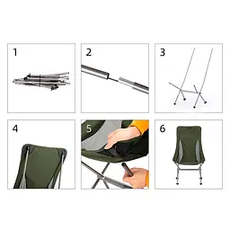 Стілець складаний Naturehike YL06 NH18Y060-Z зелений - мініатюра 7