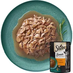 Вологий корм для котів Sheba Sause Collection Індичка в соусі 85 г - мініатюра 3