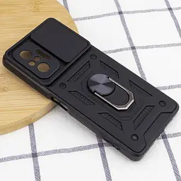 Ударостійкий чохол Camshield Serge Ring для Xiaomi Redmi Note 10 Pro / 10 Pro Max Чорний, TPU+PC, Шторка на камеру - мініатюра 5