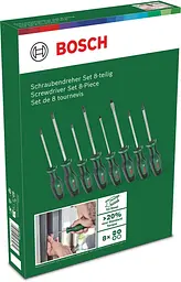 Викрутка SL 4, 6.5мм, PH1х100мм, PH2х125мм, PZ1х100мм, PZ2х125мм, Т20х100, Т25х100 набір 8шт Bosch hoz0014145 - мініатюра 7
