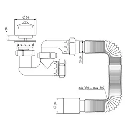 Сифон для душового піддона SantehPlast аFLAT steamer D-02 з нержавіючим випуском 1 1/2" 30412 - мініатюра 3