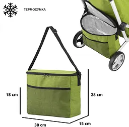 Сумка-візок ShoppingCruiser 3 Wheels Green (650071) - мініатюра 4