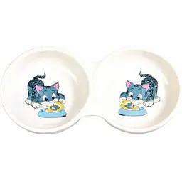 Миска Trixie для котів подвійна керамічна 11 см 150 мл