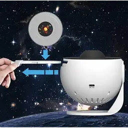Проєктор зоряного неба + 12 картриджів, від USB, Galaxy Projector, Білий/планетарій для спальні/Нічник зоряне небо - мініатюра 4