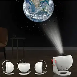 Проєктор зоряного неба + 12 картриджів, від USB, Galaxy Projector, Білий/планетарій для спальні/Нічник зоряне небо - мініатюра 6