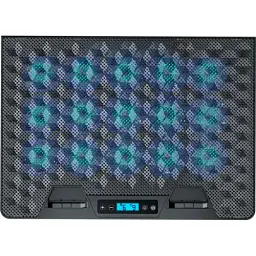 Підставка для ноутбука до 17.3" GamePro CP1140, Black, 15 x 60 мм (2300 об/хв), LCD екран, RGB підсвічування (10 режимів), 5 рівнів висоти, 2xUSB, знімний тримач для смартфона, металева сітка, 400 x 288 x 36 мм, 1.38 кг - мініатюра 2