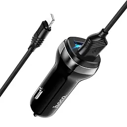 Автомобільний зарядний пристрій Hoco Z40 2USB 2.4A Lightning Чорний (Оригінал) - мініатюра 4