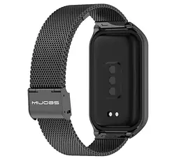 Ремінець металевий Mijobs Milan для фітнес браслета Xiaomi Mi Smart Band 8 Active Black - мініатюра 3