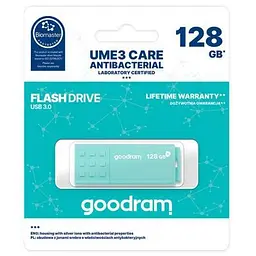 USB флеш накопичувач Goodram 128GB UME3 Care Green USB 3.2 (UME3-1280CRR11) - мініатюра 3