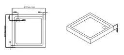 Піддон Dusel D102 100x100x13,5, Білий - мініатюра 3