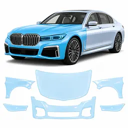 Антигравійна захисна бронеплівка за лекалами для BMW 7 Series G11/G12 facelift 2019-2022 - передня частина авто (капот бампер фари крила)