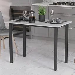 Стіл універсальний Knap Ferrum-decor 750x1400x700 Чорний метал ДСП Білий 16 мм (FRD-106378)