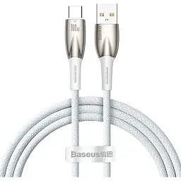 Кабель Baseus Glimmer Series Fast Charging Cable USB to Type-C 100W 1m CADH000402 White