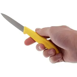 Ніж Victorinox з прямим лезом 8.5 см нержавіюча сталь універсальний жовтий - мініатюра 4