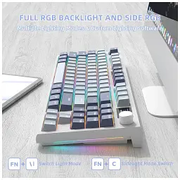Клавіатура Attack Shark K86 RGB Wireless/Bluetooth/USB UA Retro Grey (K86MN_AS) - мініатюра 5
