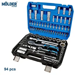 Набір інструментів для авто та дому професійний в кейсі MOLDER 94 предмета 1\2 та 1\4 Оригінал (MT60094) - мініатюра 10