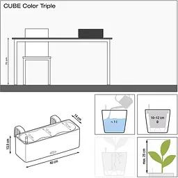 Вазон Lechuza Cube Color Triple 40 пісочно-коричневий (13686) - мініатюра 6
