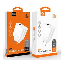 Зарядний пристрій адаптер живлення WUW-C208 30 W PD USB-C + USB QC 3.0 18 W - мініатюра 2
