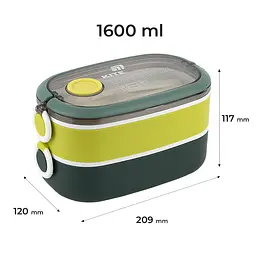 Ланчбокс Kite подвійний з наповненням зелений 1.6 л (K25-1181-3) - мініатюра 2