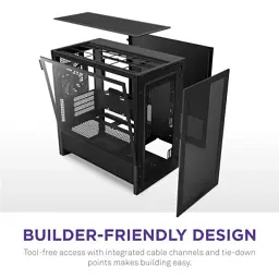 Корпус для ПК NZXT H3 Flow All Black (CC-H31FB-01) - мініатюра 8