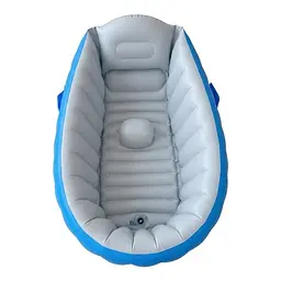 Дитяча Надувна ванна з насосом Intime Baby Bath Tub Блакитний - мініатюра 3