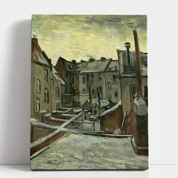 Інтер'єрна картина Задвірки старих будинків, Вінсент ван Гог, Vincent van Gogh, інтер'єрний декор, 80×60 см (id6651)