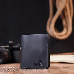 Матове чоловіче портмоне з натуральної шкіри Shvigel 16600 чорне - мініатюра 8