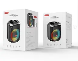 Портативна акустика XO F48 Dual Wheat 8" Phantom RGB Bluetooth Speaker караоке 40W бездротова - мініатюра 7