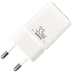 Швидка GaN зарядка 33W Remax RP-U26 PD+QC 1xType-c 1xUSB Білий