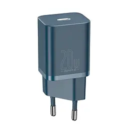 Блок зарядний - адаптер живлення BASEUS Super Si Quick Charger 1 вихід Type-C 20 W (CCSUP-B03) синій
