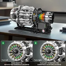 Конструктор двигун Mould King авіаційний турбореактивний Turbojet Engine Mechanical моторозований дитячий мотор 1247 деталей - мініатюра 5
