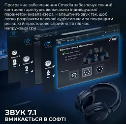 Ігрові бездротові навушники GamePro HSW-191-BL Asgard Skadi Wireless 7.1 Black - мініатюра 16