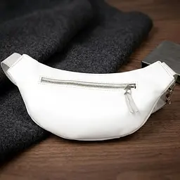 Стильна шкіряна сумка на пояс Grande Pelle 11356 білий - мініатюра 5